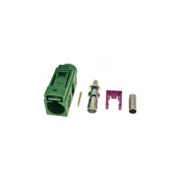 Разъём FAKRA E-female (Fakra-E211L) для кабеля RG-174, RG-178, RG-316, прямой, обжимной