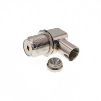 Разъём UHF-female (U-223/8D SO239) для кабеля 8D-FB, угловой, накручивающийся