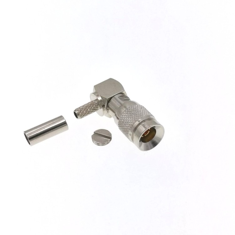 Разъём DIN 1.0/2.3-male (DIN1.0/2.3-A121L) для кабеля RG-174, RG-178, RG-316, угловой, обжимной Разъём DIN 1.0/2.3-male (DIN1.0/2.3-A121L) для кабеля RG-174, RG-178, RG-316, угловой, обжимной