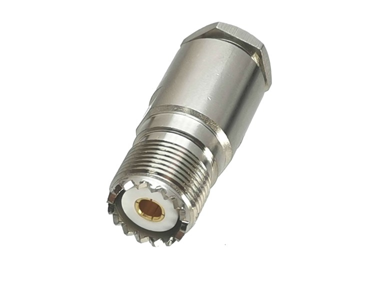 Разъём UHF-female (U-212/8D SO239) для кабеля 8D-FB, прямой, прижимной