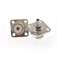 Разъём UHF-female (U2-245 SO239) на корпус для кабеля RG-58, обжимной