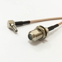 Пигтейл CRC9-male - F-female, угловой/прямой (RG316)