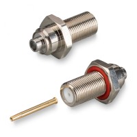 Разъем F-female для полужесткого кабеля RG402 (0.141"), прямой, под пайку