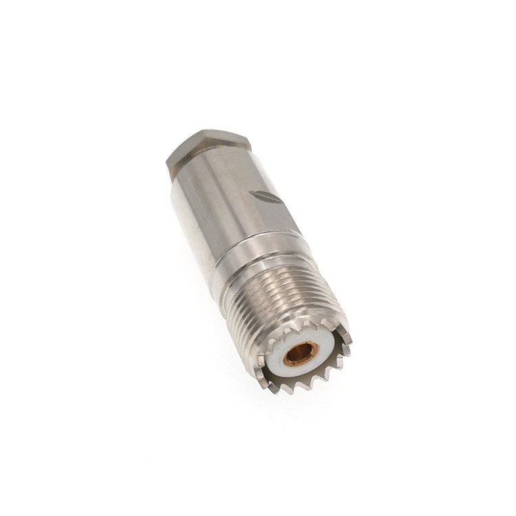 Разъём UHF-female (U-212/5D SO239) для кабеля 5D-FB, прямой, прижимной