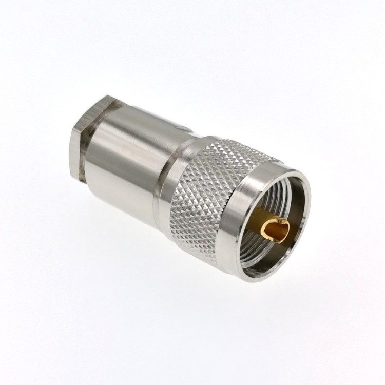 Разъём UHF-male (U-112/8D PL259) для кабеля 8D-FB, прямой, прижимной