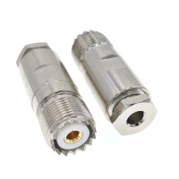Разъём UHF-female (U-212F SO239) для кабеля RG-58, прямой, прижимной