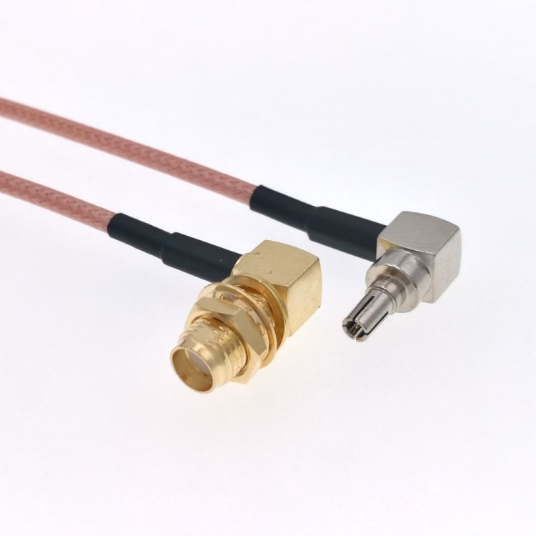 Пигтейл CRC9-male - SMA-female, угловой/угловой (RG178)