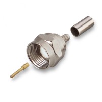 Разъем F-male для кабеля RG-174, RG-178, RG-316, прямой, обжимной