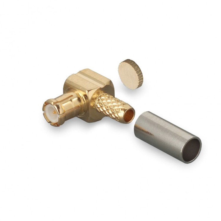 Разъем MCX-male для кабеля RG-174, RG-178, RG-316, угловой, обжимной