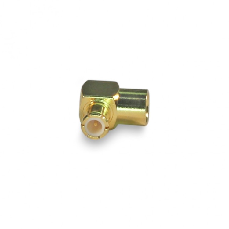 Разъем MCX-male для полужесткого кабеля RG402 (0.141"), угловой, под пайку