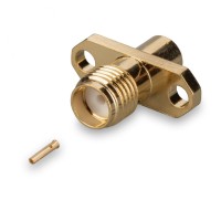 Разъем SMA-female для полужесткого кабеля RG402 (0.141"), прямой, фланец на 2 винта, под пайку