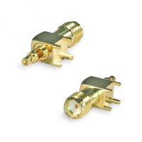 Разъем SMA-female для кабеля RG-174, RG-178, RG-316, угловой, на плату, под пайку