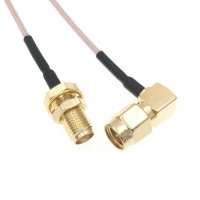 Пигтейл SMA-male - SMA-female, угловой/прямой (RG178)