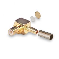 Разъем SMB-male для кабеля RG-174, RG-178, RG-316, угловой, обжимной