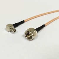 Пигтейл TS9-male - F-male, угловой/прямой (RG316)