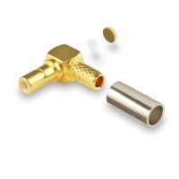 Разъем SSMB-male для кабеля RG-174, RG-178, RG-316, угловой, обжимной