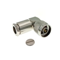 Разъём N-male (N-122/8D) для кабеля 8D-FB, угловой, прижимной