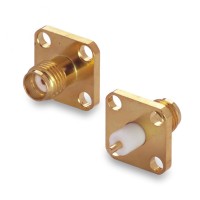 Разъем SMA-female (SMA-7814) фланец, крепление на 4 винта, пайка