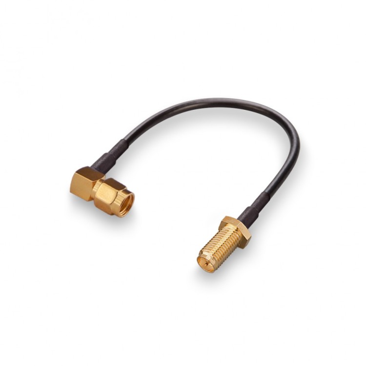 Пигтейл RP-SMA-female - RP-SMA-male, угловой/прямой (RG174)
