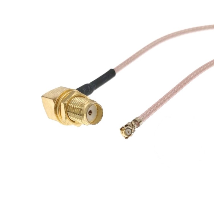 Пигтейл U.FL (IPEX1/MHF1) - SMA-female, угловой/угловой (RG178)