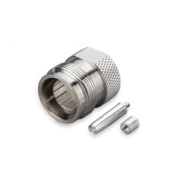 Разъем 4.3-10-female для полужесткого кабеля RG402 (0.141"), прямой, под пайку