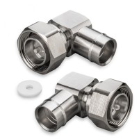 Разъем 4.3-10-male для фидерного кабеля 1/2" SF, угловой, под пайку