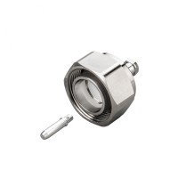 Разъем 4.3-10-male для полужесткого кабеля RG402 (0.141"), прямой, под пайку