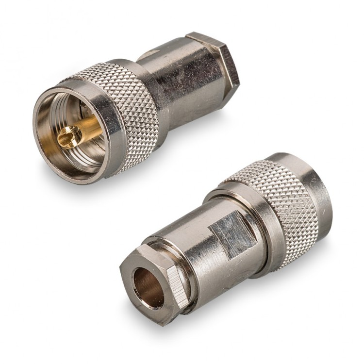 Разъем UHF-male (PL259) для кабеля 5D-FB, прямой, сборный