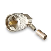 Разъем UHF-male (U-111F PL259) для кабеля RG-58, угловой, обжимной