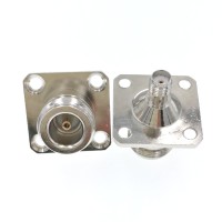 Переходник SMA-female - N-female (SN-322C25), на корпус, фланец, 4 винта 25x25 мм, прямой