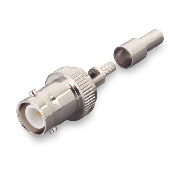 Разъем RP-BNC-female для кабеля RG-174, RG-178, RG-316, прямой, обжимной