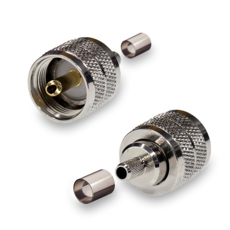 Разъем UHF-male (U-111F PL259) для кабеля RG-58, прямой, обжимной