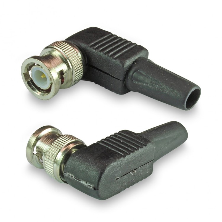 Разъем BNC-male (B-C111F) для кабеля RG-58, угловой, под винт, с колпачком