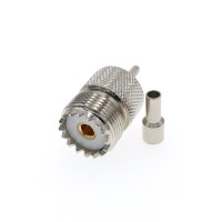 Разъём UHF-female (U-211L SO239) для кабеля RG-174, RG-178, RG-316, прямой, обжимной