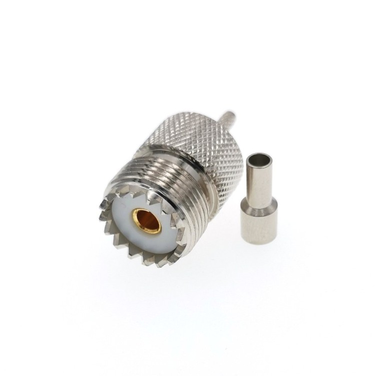 Разъём UHF-female (U-211L SO239) для кабеля RG-174, RG-178, RG-316, прямой, обжимной