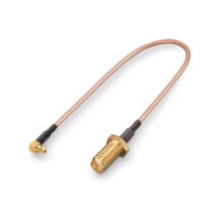 Пигтейл MMCX-male - SMA-female, угловой/прямой (RG316)