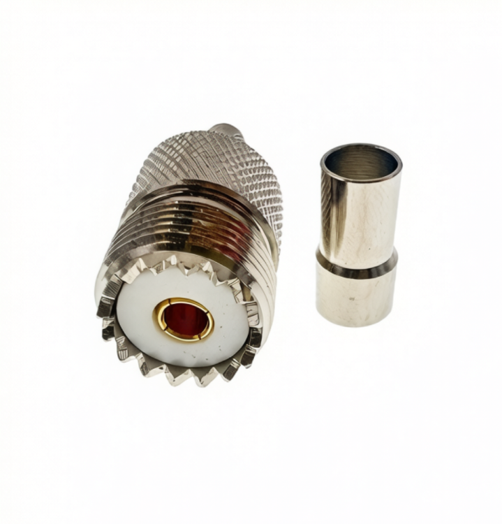 Разъём UHF-female (U-211/8X SO239) для кабеля RG-8X, LMR-240, прямой, обжимной