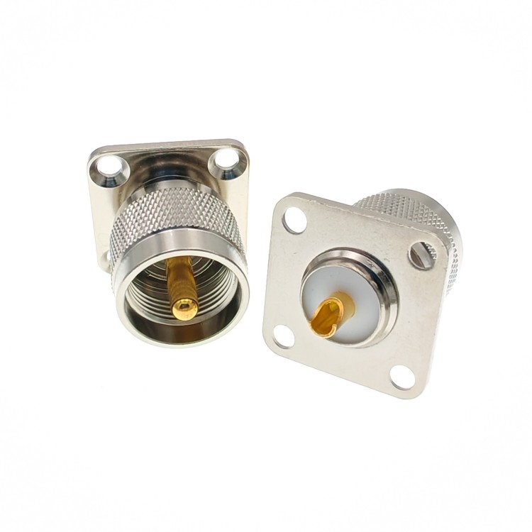 Разъём UHF-male (U-145 PL259) приборный фланец, крепление на 4 винта