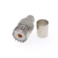 Разъём UHF-female (U-211/8D SO239) для кабеля 8D-FB, прямой, обжимной