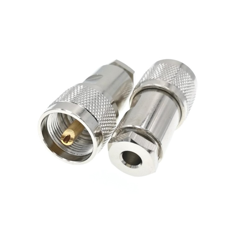Разъём UHF-male (U-112F PL259) для кабеля RG-58, прямой, прижимной