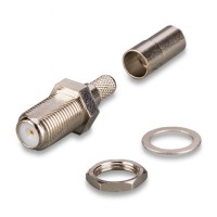 Разъем F-female для кабеля RG-58, с окошком, прямой, обжимной