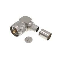 Разъём UHF-male (U-121/8D PL259) для кабеля 8D-FB, угловой, обжимной